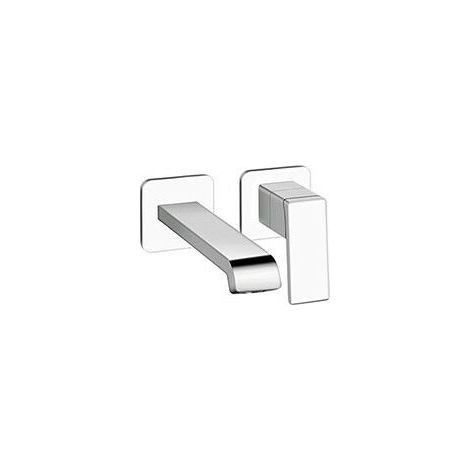 LAVABO MURAL REGULAR QUADRI S 2 TROUS BEC 18 CM CHROME - CRISTINA ONDYNA QS25751 (1/2)