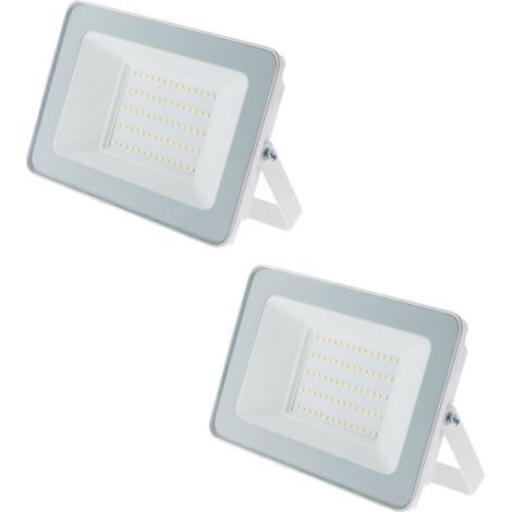 Lot de 2 projecteurs LED chantier 50W 5000lm IP65 - blanc - (1/2)