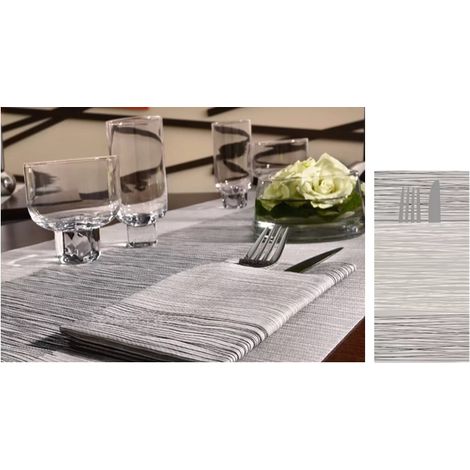Set 40 Pezzi Tovaglioli da Tavola Carta Simil Tessuto Millerighe Polvere 40 x 40 cm (1/2)