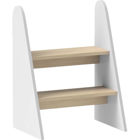Taburete infantil, fabricado en MDF, 43 x 30 x 55 cm, altura del escalón 17 cm, apto para niños a partir de 3 años, requiere montaje. (1/5)