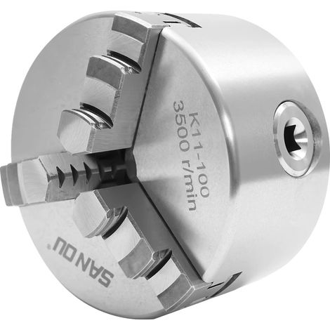 Mandrin de tour, 3 mors auto-centrants, construction durable, 100mm (1/2)