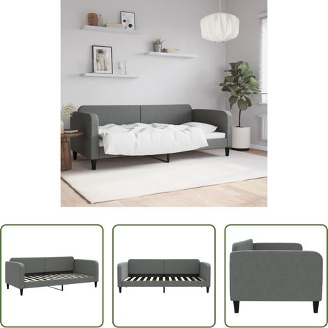 Sofa-Bett - Tagesbett Dunkelgrau 90x200 cm Stoff (1/5)