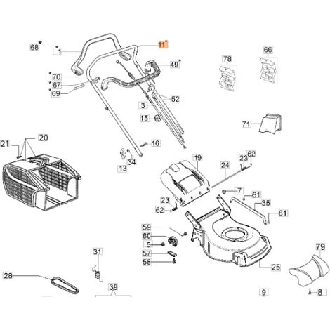 Manubrio tagliaerba modelli GV53TK ALLROAD ORIGINALE OLEOMAC 66060421BR