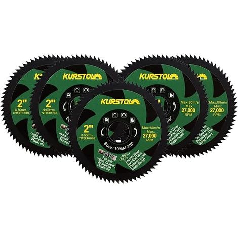 HSS Circular Saw Blade 5pcs 50mm Diamond Tile Disc 72T Mini Angle Grinder Milling Tile Shaft 10mm Copper Aluminium Metal Non-Ferrous Sheet Wood Plastic (1/5)