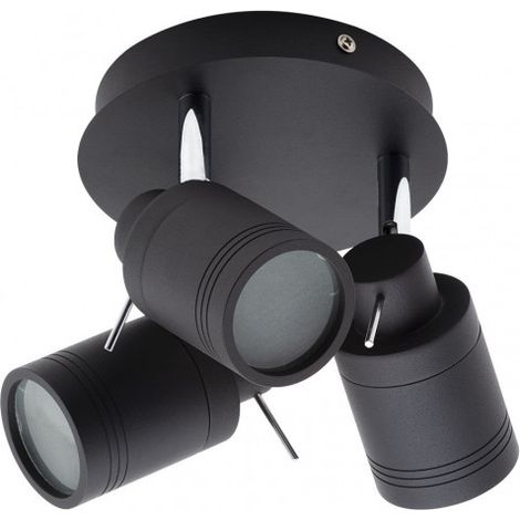 Litecraft Hugo Spotlight Plate Bathroom IP44 Rated Fitting - Matte Black (1/5)