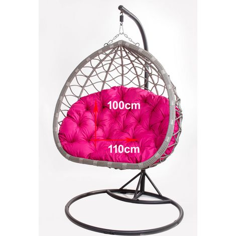 Coussins pour fauteuil berçant de jardin 110 x 100cm Coussin Fauteuil Suspendu Coussin fauteuil suspendu hamac Rose (1/2)