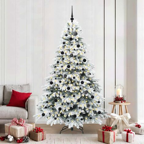 Sapin de Noël artificiel avec 300 LED Blanc 210 cm PE et PVC (1/5)