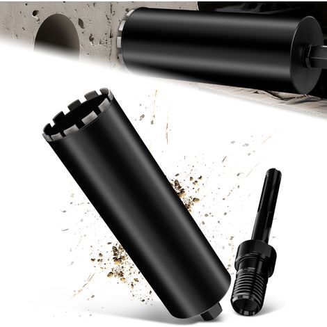 Couronne de Forage Diamantée avec Segment Turbo, Ø 132 mm et Adaptateur SDS MAX, Foret avec Emmanchement 1 1/4" Et Longueur Totale de 460 mm