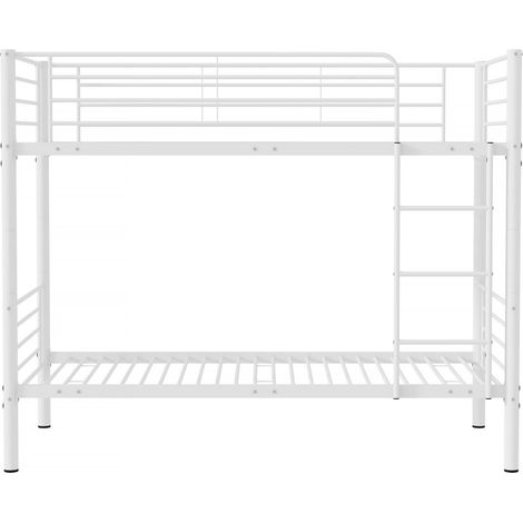 Habitat Et Jardin – Lit superposé Adam 90 x 190 cm – Acier blanc – Barrière de sécurité – Échelle incluse – Dimensions 200 x 97,5 x 165 cm (1/4)