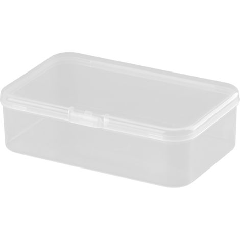 Boîte de rangement rectangulaire transparente avec couvercle, boîte en plastique transparent PP,1217636mm (1/5)