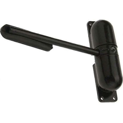 Ferme-porte automatique robuste, réglable, à ressort, hydraulique, auto-installable, noir (1/5)
