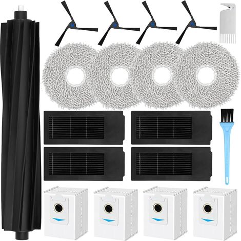 Accessori per aspirapolvere Ecovacs Deebot X2 Omni/ X2/ X2: 1 spazzola principale in gomma, 4 spazzole laterali, 4 panni per mocio, 4 filtri, 4 sacchetti, 2 spazzole per la pulizia (1/5)