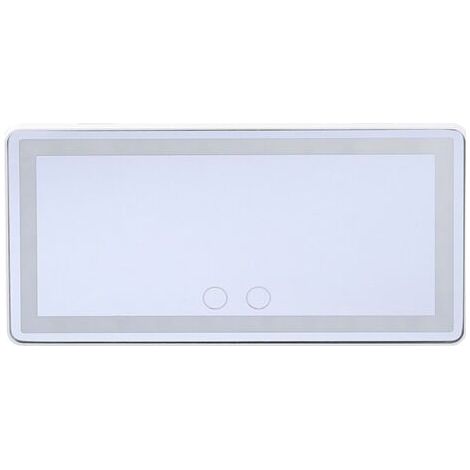 Miroir cosmétique de voiture, sundiguer, éclairage LED, rechargeable, réglable en trois couleurs, matériau ABS/verre/élastique, noir (1/5)