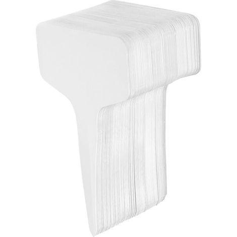 Lntyq Étiquettes de jardin étanches Étiquettes de jardin en plastique Signes de plantes Étiquettes en forme de T Étiquettes de plantes Étiquette pour semences Blanc 100 pièces (1/5)