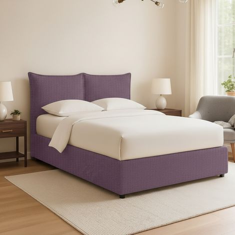 Letto Piazza e Mezza Malton, Sfoderabile, Contenitore Made in Italy, Viola Lilla (1/5)