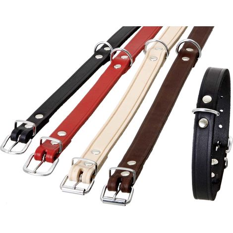 Karlie - RONDO Halsband genietet - Natur 25mm 70cm