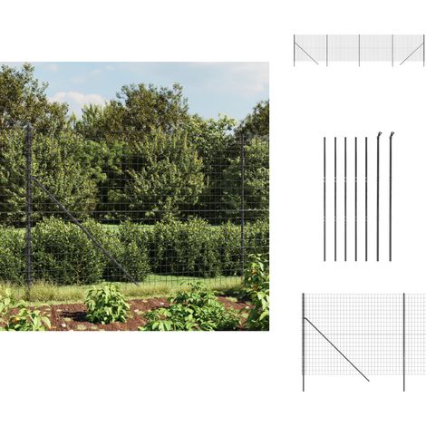 Clôture en treillis métallique anthracite 1,6x10 m - Clôture Métal - Clôture Jardin - Clôture Rigide - Clôture Anthracite - Clôture Sécurité (1/5)