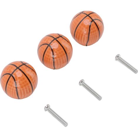 3er-Set Basketball-Schrankknöpfe, kugelförmig, einlochig, Keramikgriff (1/5)