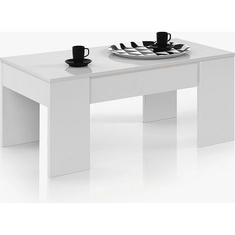 Table Basse modulable coloris blanc artic - 45 x 100 x 50 cm -PEGANE- (1/3)