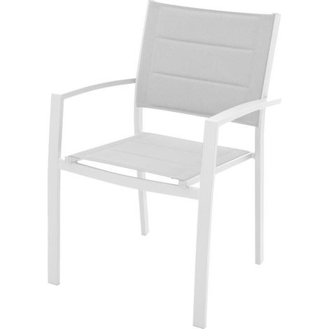 POLTRONA ALLUMINIO PALM BEACH BIANCA IMPILABILE M0966-08