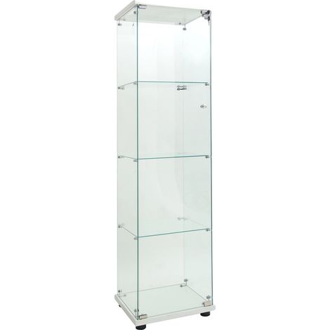 Vitrina expositora, diseño moderno, capacidad de carga ajustable, color blanco. (1/2)