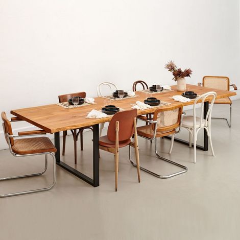 Table à manger 220x100cm ULYSSE - 10 personnes / Chêne massif huilé/ (1/5)