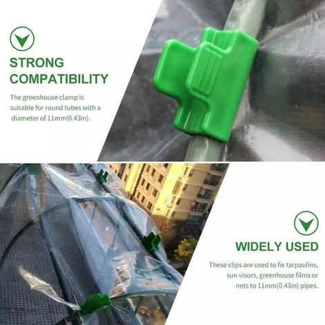 20 anelli curvi per pellicola da 11 mm per serre, clip di fissaggio anti-insetti, rete ombreggiante, accessori da giardinaggio - ALTRO (1/4)