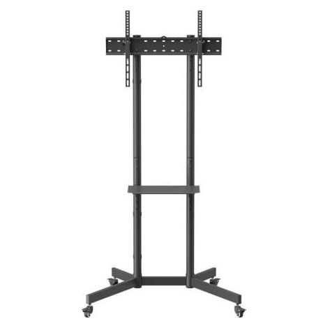 AISENS - SOPORTE DE SUELO ECO CON RUEDA, BANDEJA PARA DVD PARA MONITOR/TV 45KG DE 37-70, NEGRO (1/2)