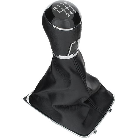 Pomo de palanca de cambios negro + funda para VW Golf VII 2012, 6 velocidades (1/5)