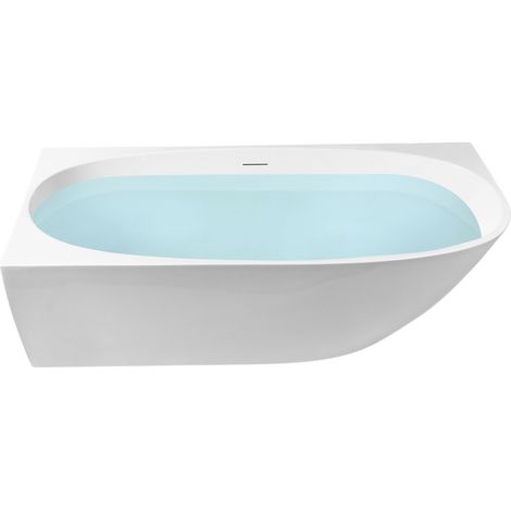 Bañera esquinera derecha moderna 170 x 80 cm acabado acrílico brillante blanco Parnaiba (1/5)