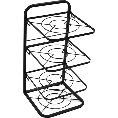 Cuisine Pots Organisateur 4 Niveaux Hauteur Réglable Support Casseroles Gain de Place pour Placard Sous Évier Plan de Travail (1/5)