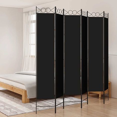 Cloison de séparation 6 panneaux Noir 240x220 cm Tissu (1/5)
