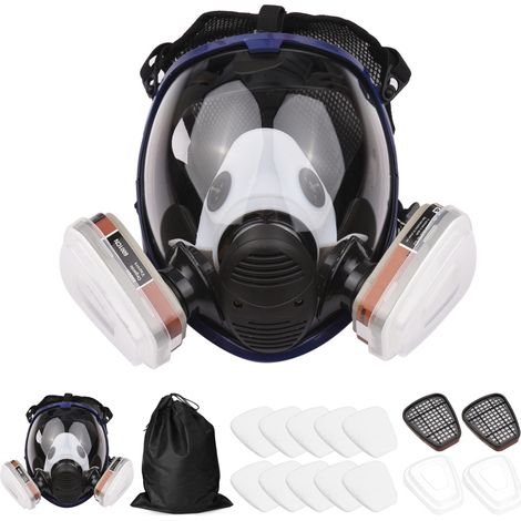 Wiederverwendbare 16-in-1-Vollgesichtsmaske zum Schutz vor organischen Gasen und Dämpfen mit einem weiten Sichtfeld (zum Lackieren, Polieren und Schweißen).