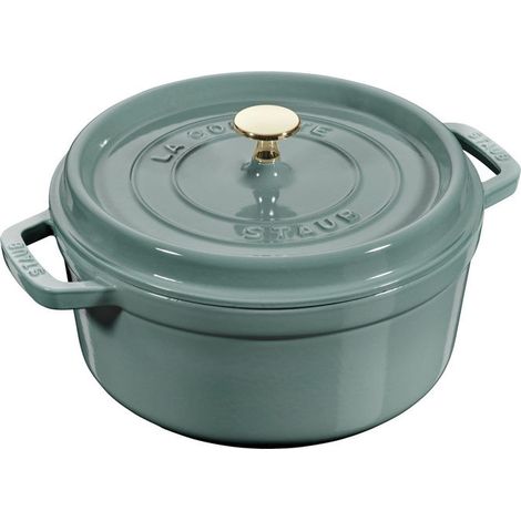 Staub 1025323 La Cocotte Pirofila casseruola in ghisa smaltata 3,7 L diametro 24 cm colore Eucalipto