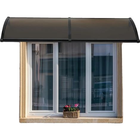 Auvent extérieur, aluminium durable, options de montage polyvalentes, noir (1/5)