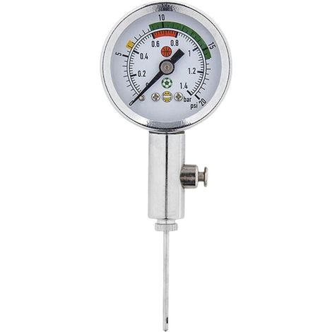 Ball Pressure Gauge - Metal Air Pressure Gauge - Barometer Tool for Testing and Adjusting Pressure for Football, Rugby, Basketball, Volleyball and Other Sports (1/5)