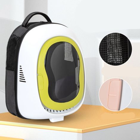 Sac à dos pour chat, grand espace, respirant, Vision large, Portable, sac de transport pour animaux de compagnie, avec serrures de sécurité pour chien, vert (1/5)