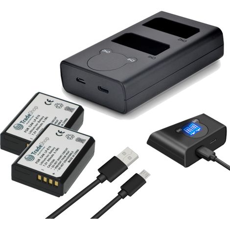 3in1 Set: 2x Akku + USB-C Doppel Akku Dual LCD Schnell-Ladegerät für 2 Akkus ersetzt Canon LC-E10 für Canon LP-E10 EOS 1100D 1200D 1300D 2000D 4000D (1/4)