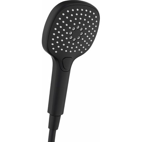 Schläfer 1304700 Doccetta per Doccia Quadrata Nero Opaco, Doccia a Mano, Soffione Doccia Multigetto Universale, Doccetta Standard, Soffione Quadrato alta pressione, Telefono Doccia (1/5)