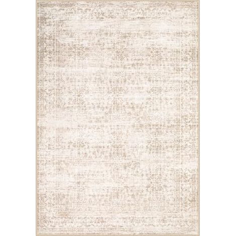 Tapis vintage bohème 160x230 cm – Tapis de salon beige marron antidérapant et anti-salissure – Décoration intérieure pour cuisine, salle à manger, bureau et chambre (1/5)
