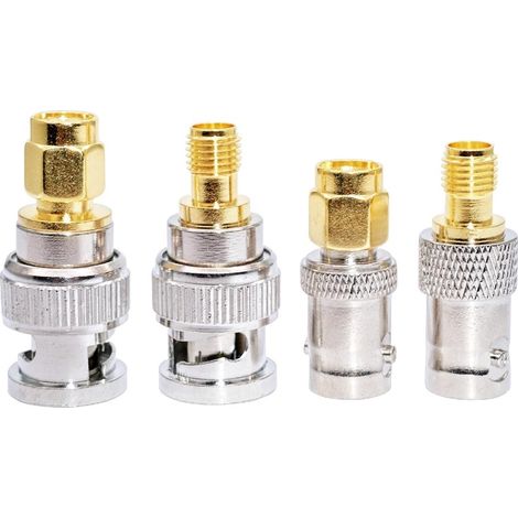 lot de 4 connecteurs coaxiaux radiofréquence, adaptateur SMA mâle femelle vers BNC, prise BNC vers connecteur SMA (1/5)