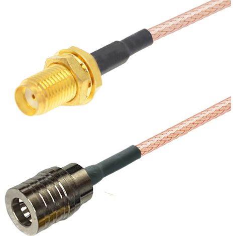 Anschlusskabel QMA-Stecker / SMA-Buchse RG316 20 cm (1/2)