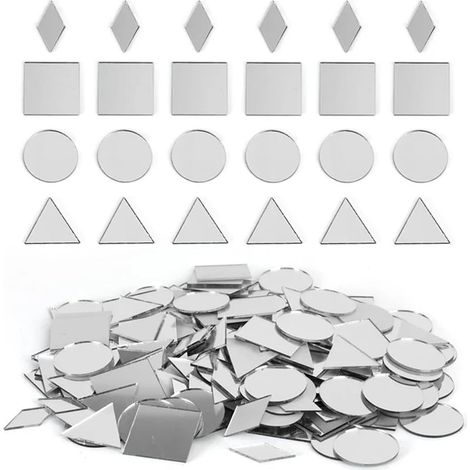 200 Pièces petits miroirs pour bricolage 2,5 cm Autocollants Décoration murale pour salon, chambre à coucher, TV, canapé, arrière plan (1/5)