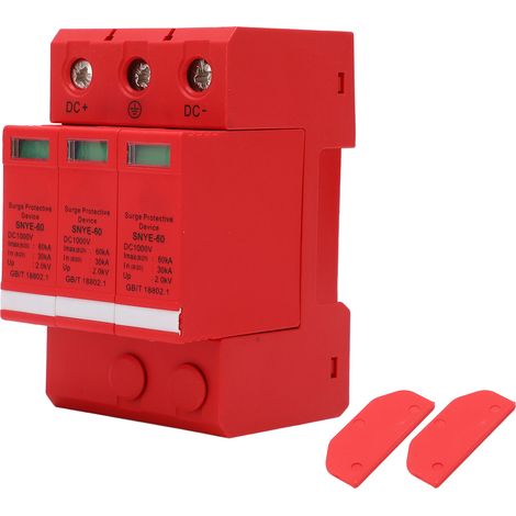 Dispositif de protection contre les surtensions, disjoncteur photovoltaïque, protection DC1000V 60KA, boîtier de distribution, alimentation orange-rouge triphasée (1/5)