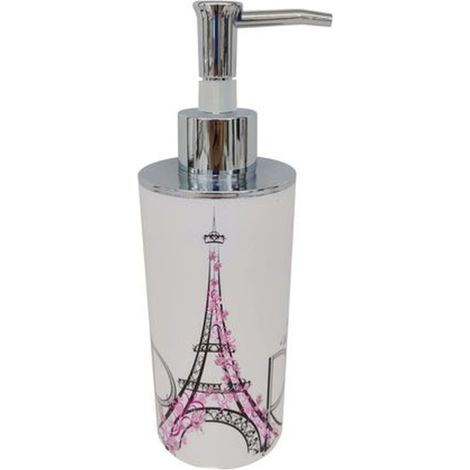 Cleafe - Dispenser Porta Sapone Liquido Scritta Paris Accessorio Arredo Per Bagno 87039 - (1/2)