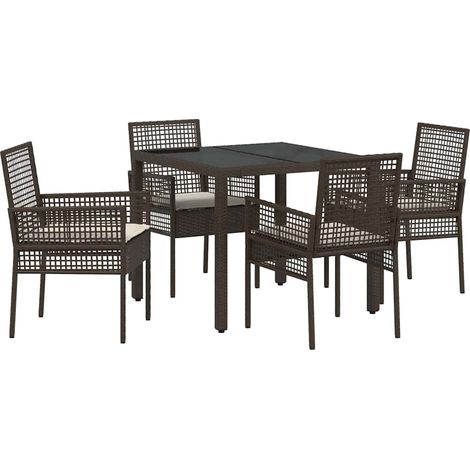 Maison Exclusive - Conjunto de Comedor de Jardín 5 pcs Marrón rat