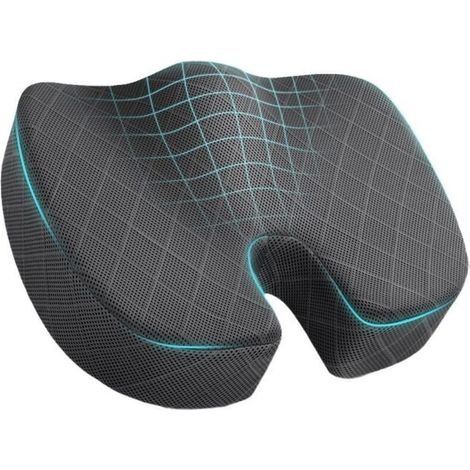 Orthopädisches und ergonomisches Steißbeinkissen – Memory-Schaum-Kissen für Bürostuhl, Auto, Rollstuhl, Sofa, grau XXW