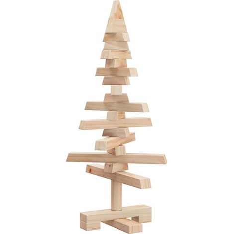 Sapin de Noël en bois  60 cm en pin massif (1/5)