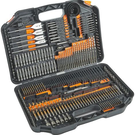Bohrer Set, 246-teilig, Hochgeschwindigkeitsstahl, vielseitig für Holz und Metall, 246Stück (1/2)