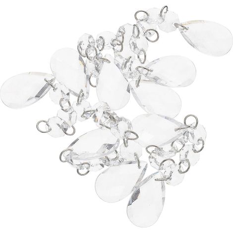 10 pièces de décorations de voiture : prismes en cristal pour lustre, perles de cristal transparent à suspendre. (1/5)